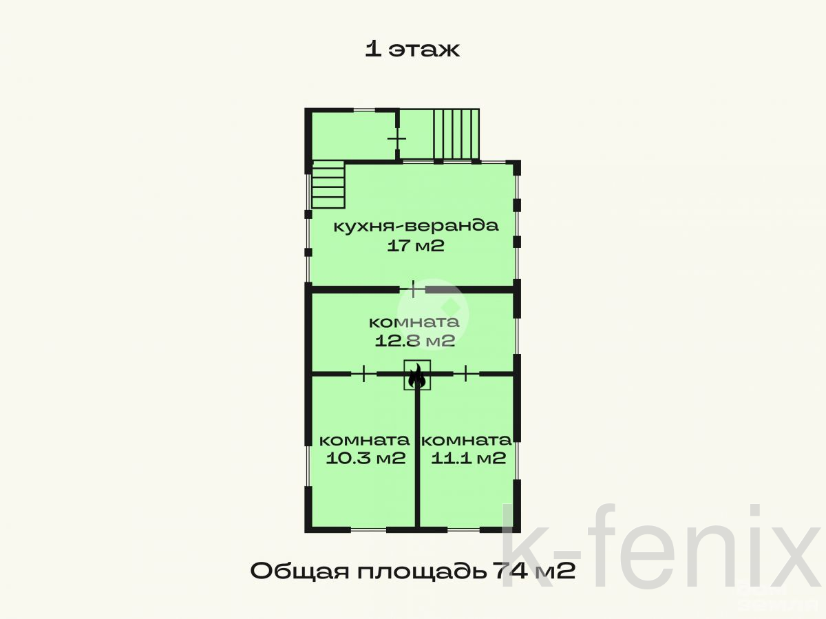 дом 74 метров, участок 16 сот